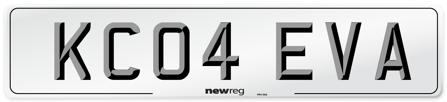KC04 EVA Number Plate from New Reg